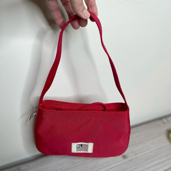 Lauren Ralph Lauren Mini Nylon Top-Handle bag vintage patriotic Y2K 80’s - Picture 1 of 10